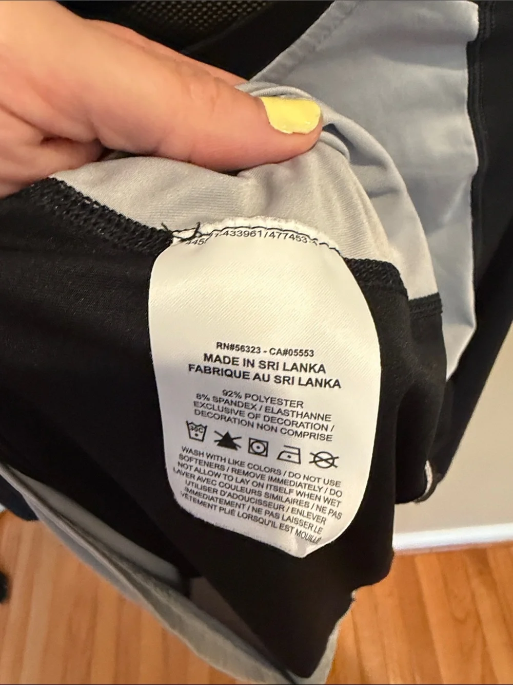 Nike Pro Light Gray and Black Raglan Long Sleeve Top